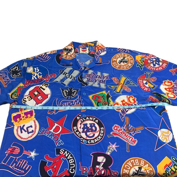 RARE Vintage J Head Men Negro League Baseball All Over Print Hawaiian Shirt 3XL - Picture 2 of 8
